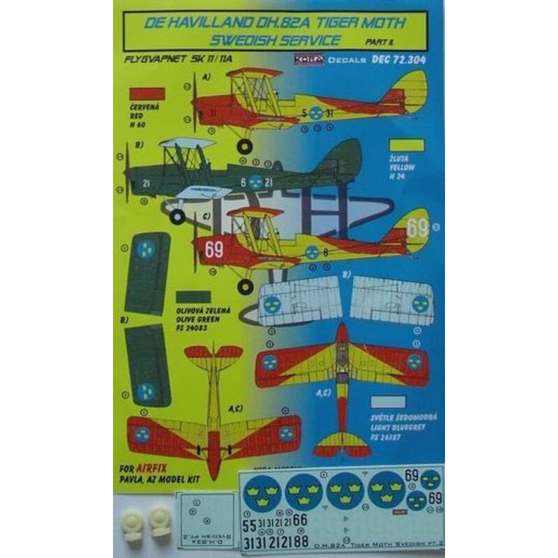 de Havilland Tiger Moth Swedish share DH.82A Service 2 (designed To Be Farming with Airfix, Pavla Models and AZ Model kits)