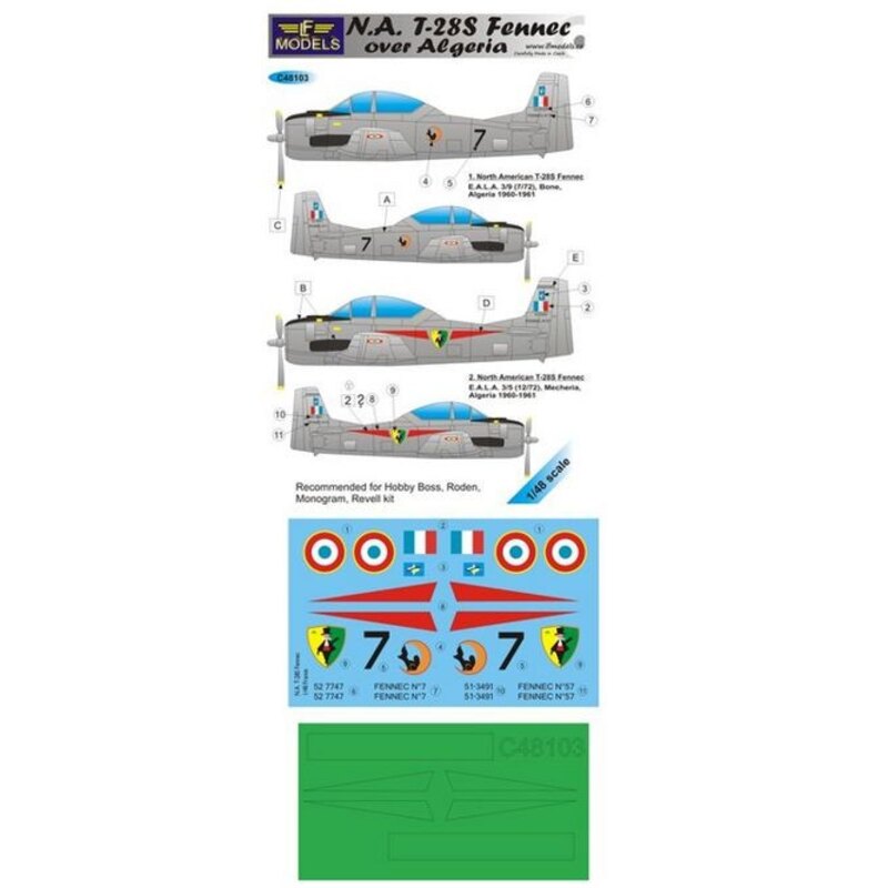 North American T-28S Fennec over Algeria (designed with Hobby Farming To Be Boss, Roden, Monogram and Revell kits)