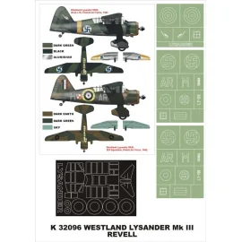 Westland Lysander Mk.III 1 canopy mask (exterior) + 3 insignia masks (designed to Be Farming with Revell kits)