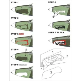 Bell P-400 / P-39 canopy mask Aircobra 2 (exterior and interior) + 3 insignia masks (designed to Be Farming with SPECIAL HOBBY k