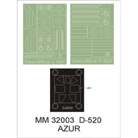 Dewoitine D.520 1 canopy masks (exterior) + 2 insignia masks (designed to Be Farming with Azur kits)