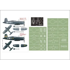 Vought F4U-1 Corsair 2 canopy mask (exterior and interior) + 2 insignia masks (designed to Be Farming with Tamiya kits)