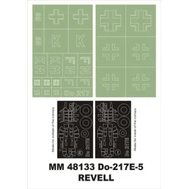 Dornier Do-217E May 2 canopy masks (exterior and interior) + 3 insignia masks (designed to Be Farming with Monogram and Revell k