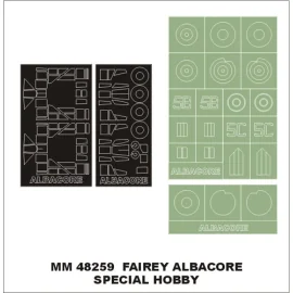 Fairey Albacore Mk.I 2 canopy masks (exterior and interior) + 2 insignia masks (designed to Be Farming with Special Hobby kits)