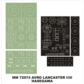 Avro Lancaster BI / III 1 canopy masks (exterior) + 2 insignia masks (designed to Be Farming with Hasegawa kits)