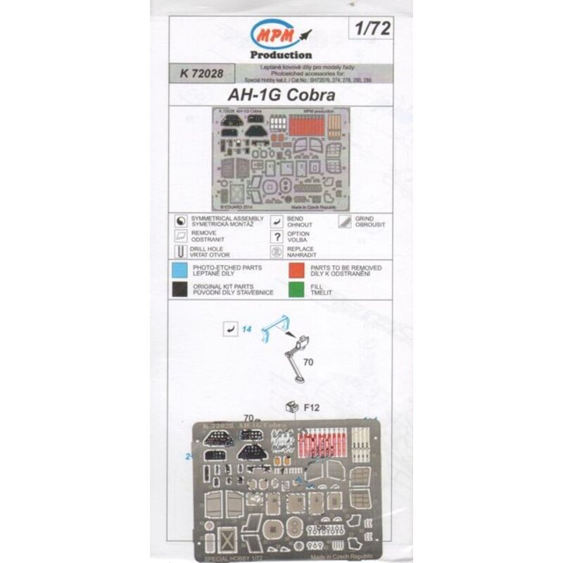 Bell AH-1G Cobra color photo-etched parts.