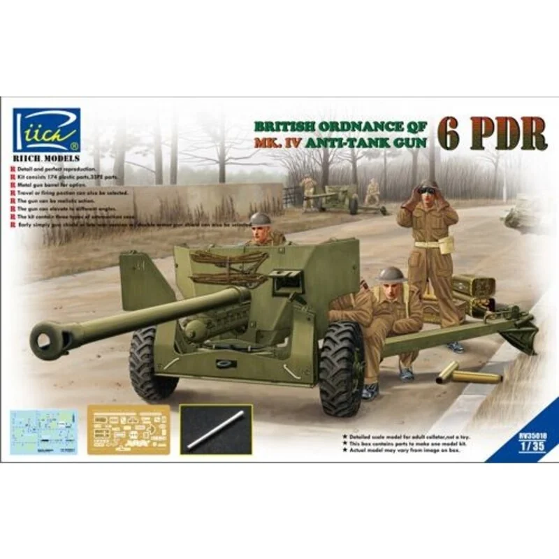 Ordnance QF 6-pdr. Mk.IV Late War Infantry Anti-Tank Gun (w / Metal gun barrel)