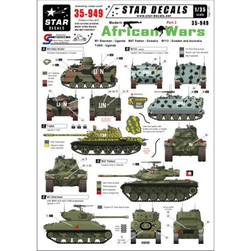 Modern African Wars # 2. Uganda T-55A & M1 Sherman, Somalia M47, M113 Sweden and Australia (A).