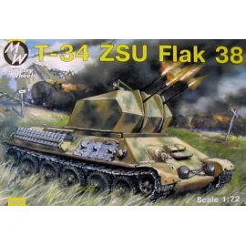 1/72 T34 ZSU Soviet Tank w/Flak 38 Gun