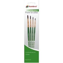 Coloro Paint Brushes Sizes 00, 1, 4, 8 