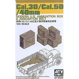 .30 Cal/.50 Cal/40mm Modern US ammunition box & ammunition belt