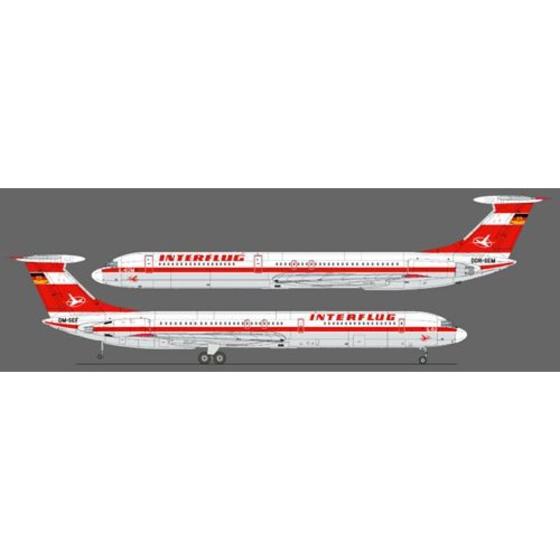 Re-printed! LU/AGI IL-62 classic Interflug colours printed by Cartograf for Zvezda kit