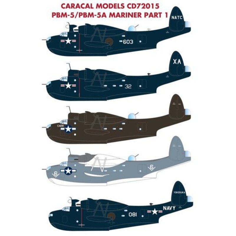 Decals Consolidated PBM-5 / PBM-5A Mariner Part 1: Finally some new markings for the recent Minicraft kit of the PBM! Five optio