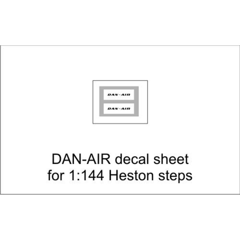 Dan-Air decal sheet for 1:144 Heston steps. For more information on this product, please click on the link to go to the Aircraft