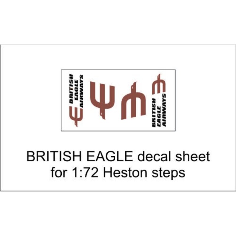 British Eagle decal sheet for 1:72 Heston steps. For more information on this product, please click on the link to go to the Air