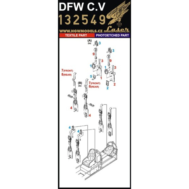 DFW.CV seat belts set (designed to be used with Wingnut Wings kits)