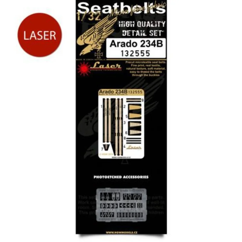 Arado Ar 234B Seatbelts (designed to be used with Fly kits)