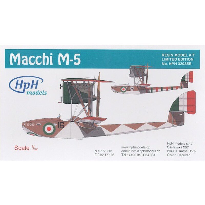 Macchi M.5 boatprimary flying parts and details made of resinbuilding instructions were CDclear resin canopies transparenciesmet