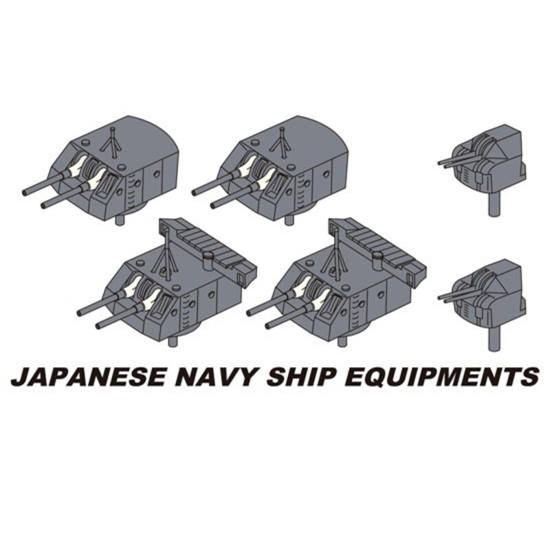 Japanese Navy Ship Equipment Set E (Light Cruiser Agano Twin 15cm Guns Turret)