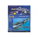 Spitfire Mk.V Model Set - box containing the model, paints, brush and glue Airplane model kit