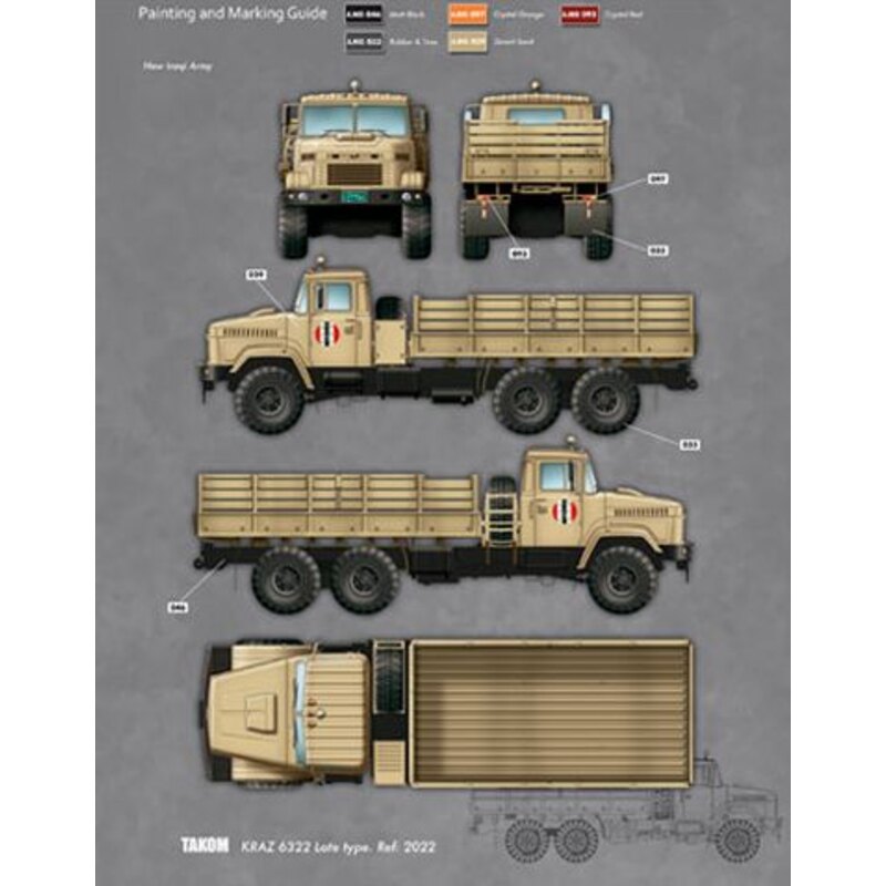 Ukraine KrAZ-6322 Late.- Postionable forehead wheels- Build with cab doors open or closed- Detailed engine, chassis & cab interi