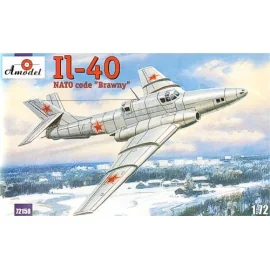 Ilyushin Il-40 Brawny original Prototype with short intakes. Two-seat Soviet jet-engined armored ground-attack aircraft. The fir