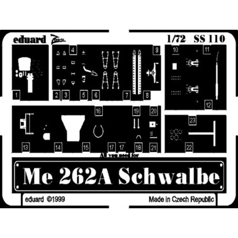 Messerschmitt Me 262A Schwalbe (designed to be assembled with model kits from Revell) This Zoom set is a simplified version of t