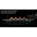 R.M.S. Titanic + LED setUpper deck and cabin lighting effectMCP (Multi Coloured Parts)LED unit.Display stand with battery holder