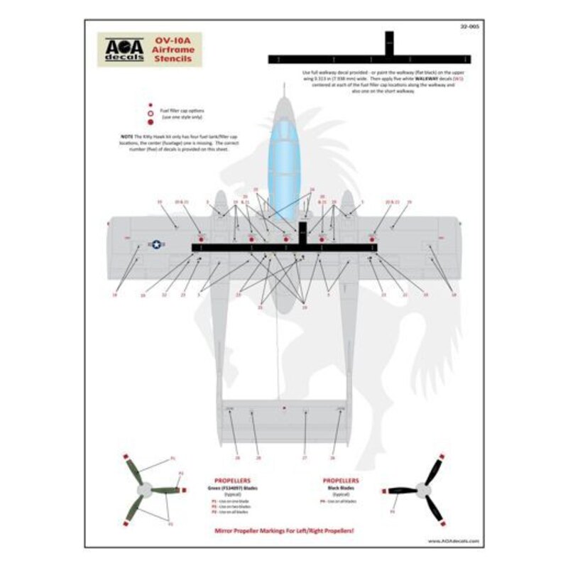 North-American/Rockwell OV-10A Bronco Airframe Stencils - USN/USMC Green/Grey & Overall Grey OV-10A Broncos [OV-10A/C]