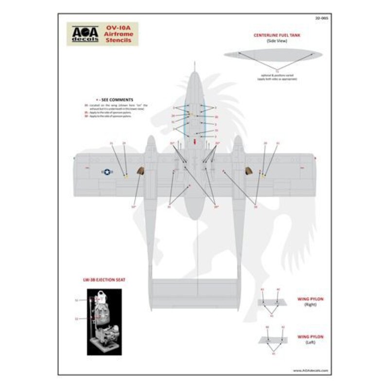 North-American/Rockwell OV-10A Bronco Airframe Stencils - USN/USMC Green/Grey & Overall Grey OV-10A Broncos [OV-10A/C]