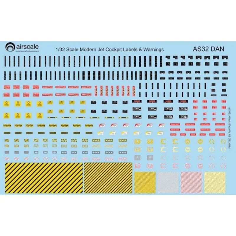 Modern Cockpit Data and Warning decals