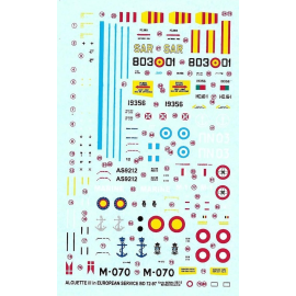 Decals Sud Aviation Alouette III European Air Forces 