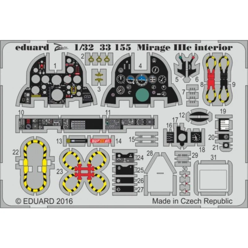 Dassault Mirage IIIc interior 1/32 (designed to be used with Italeri kits)