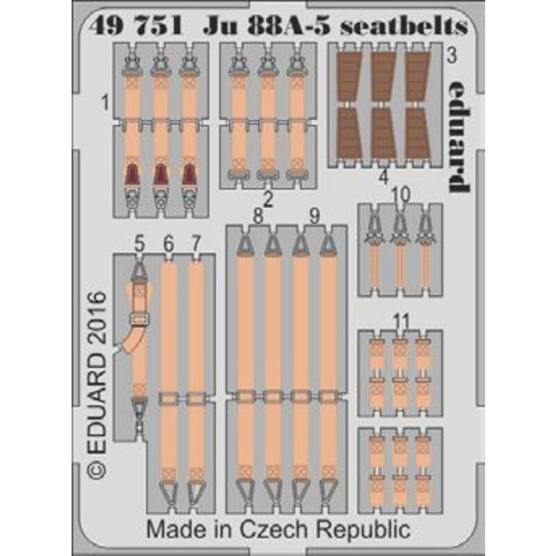 Junkers Ju 88A-5 seatbelts (designed to be used with ICM kits)