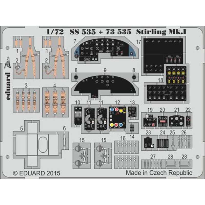 Short Stirling Mk.I (designed to be used with Italeri kits) Zoom sets are simplified versions of the larger sets and include a