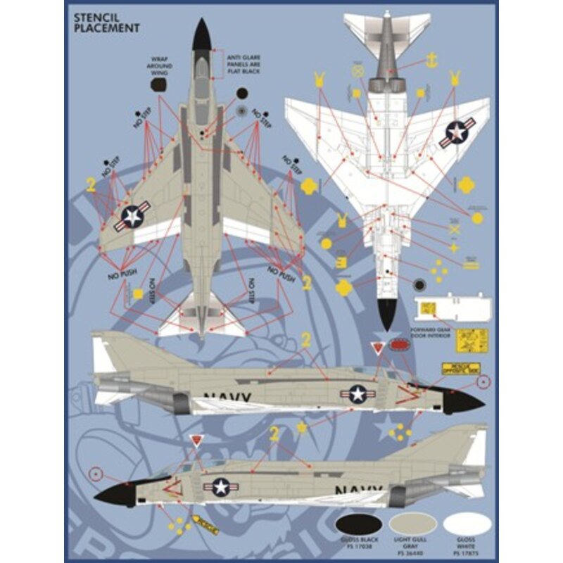 Airwing All-Stars: McDonnell Phantoms Part 3, has options for six 1/48 F-4J aircraft, all painted in the attractive Gull Gray ov