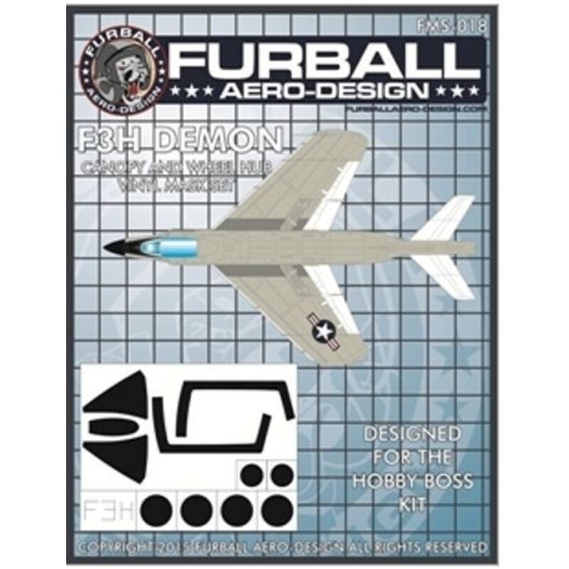 Canopy and Wheel Hub Masks for the McDonnell F3H-2 Demon (designed to be used with Hobby Boss kits)