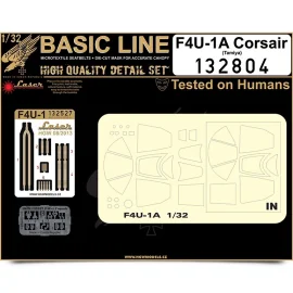 Vought F4U-1 Corsair BASIC LINE: seatbelts + paint masks (designed to be used with Tamiya kits) contains micro-fabric and photo-