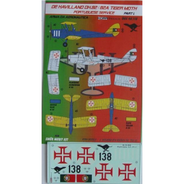 Decals de Havilland DH.82/DH.82A Tiger Moth (Portuguese Service) (designed to be used with SMER kits) Pt.I 