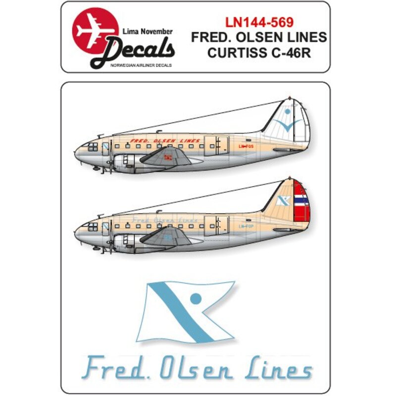 Curtiss C-46R Fred Olsen Lines x 2 schemes