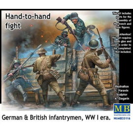 Hand to Hand Fight, German and British Infantrymen, WWI Figures