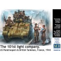 The 101st light company. 7 x US Paratroopers, 1 x British Tankman and 1 x civilian woman carrying a baby