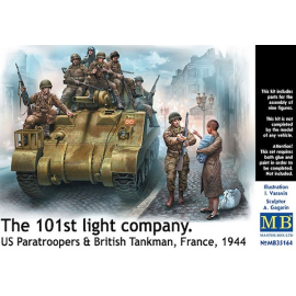 The 101st light company. 7 x US Paratroopers, 1 x British Tankman and 1 x civilian woman carrying a baby Figures