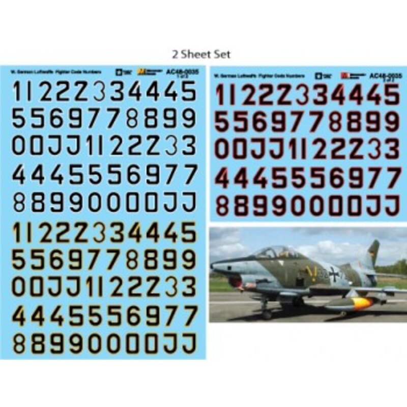 German Luftwaffe Fighter Code Numbers (Black Fill)