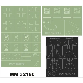 Focke-Wulf Fw 190F-8 (designed to be used with Revell kits) 4869 2 canopy masks (outside and inside canopy masks) + 2 insign