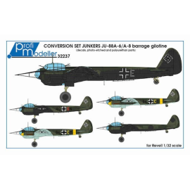 Junkers Ju 88A-6/Ju 88A-8 barrage balloon cutter/guillotine Decals, etched and resin parts (designed to be used with Revell kits