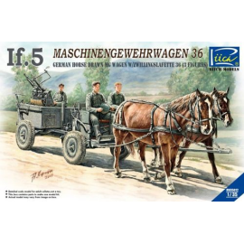 IF.5 Maschinengwehrwagen 36. German Horse Drawn MG Wagen with Zwillingslafette 36 (3 Figures) Model kit