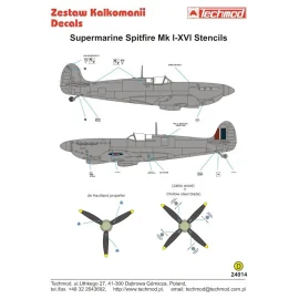 Supermarine Spitfire Stencils [Mk.VIII Mk.Vc Mk.IXE Mk.VII Mk.XVI Mk.I Mk.IX Mk.Vb Mk.XII Mk.XIX Mk.XIVc Mk.IXc Mk.XIV]