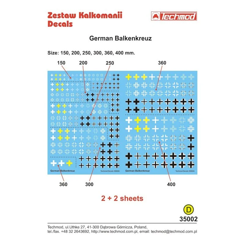 German Balkenkreuz assorted sizes 150mm 200mm 250mm 300mm 360mm 400mm