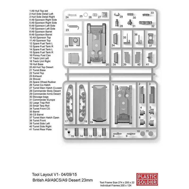 A9 British Cruiser Tank. This box set will include 3x models and include desert options and western Europe/desert tank commander